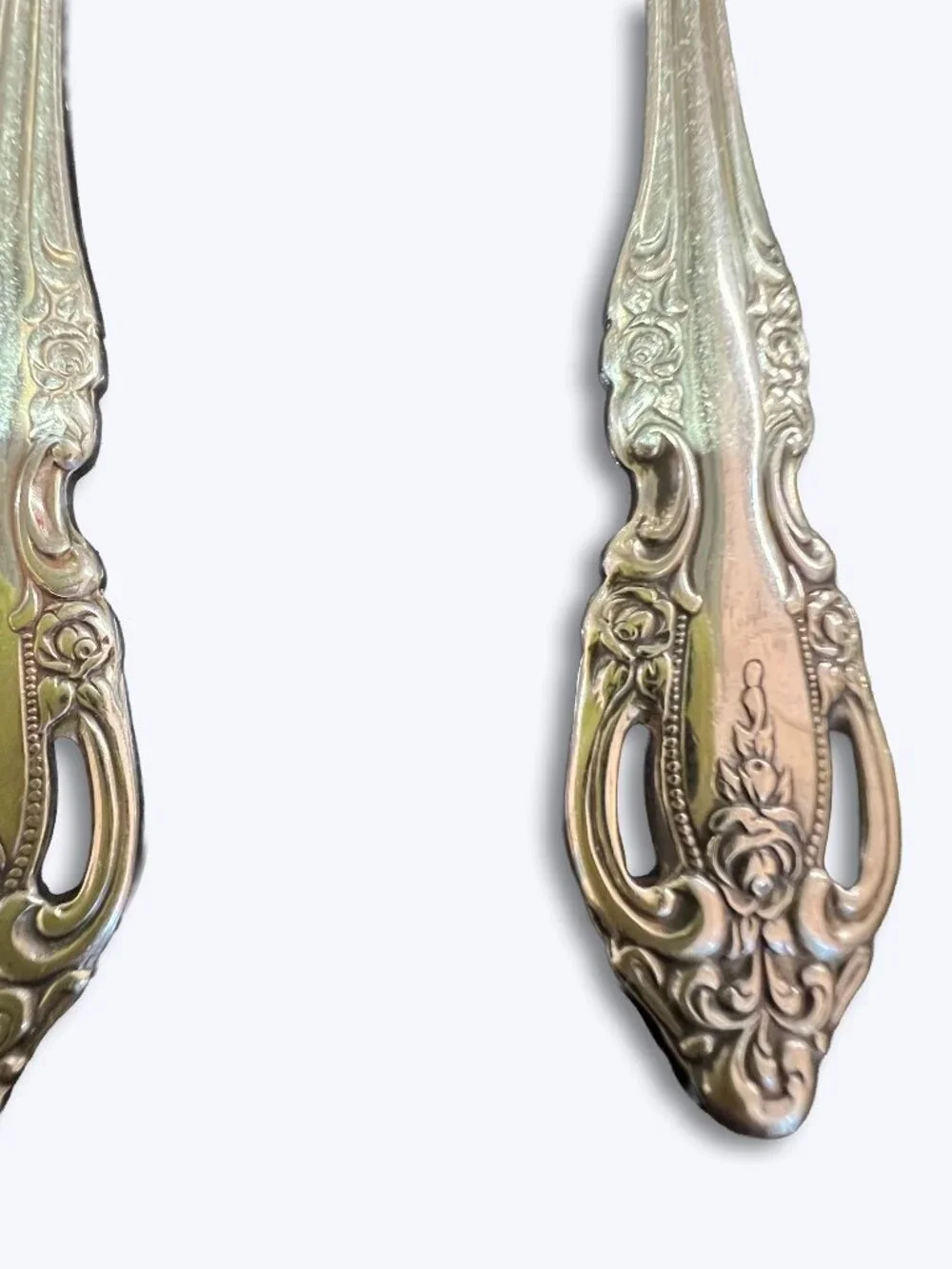 Oneida Community Brahms Stainless Oval Place Soup Spoons 6 7/8 Set of 8 Floral